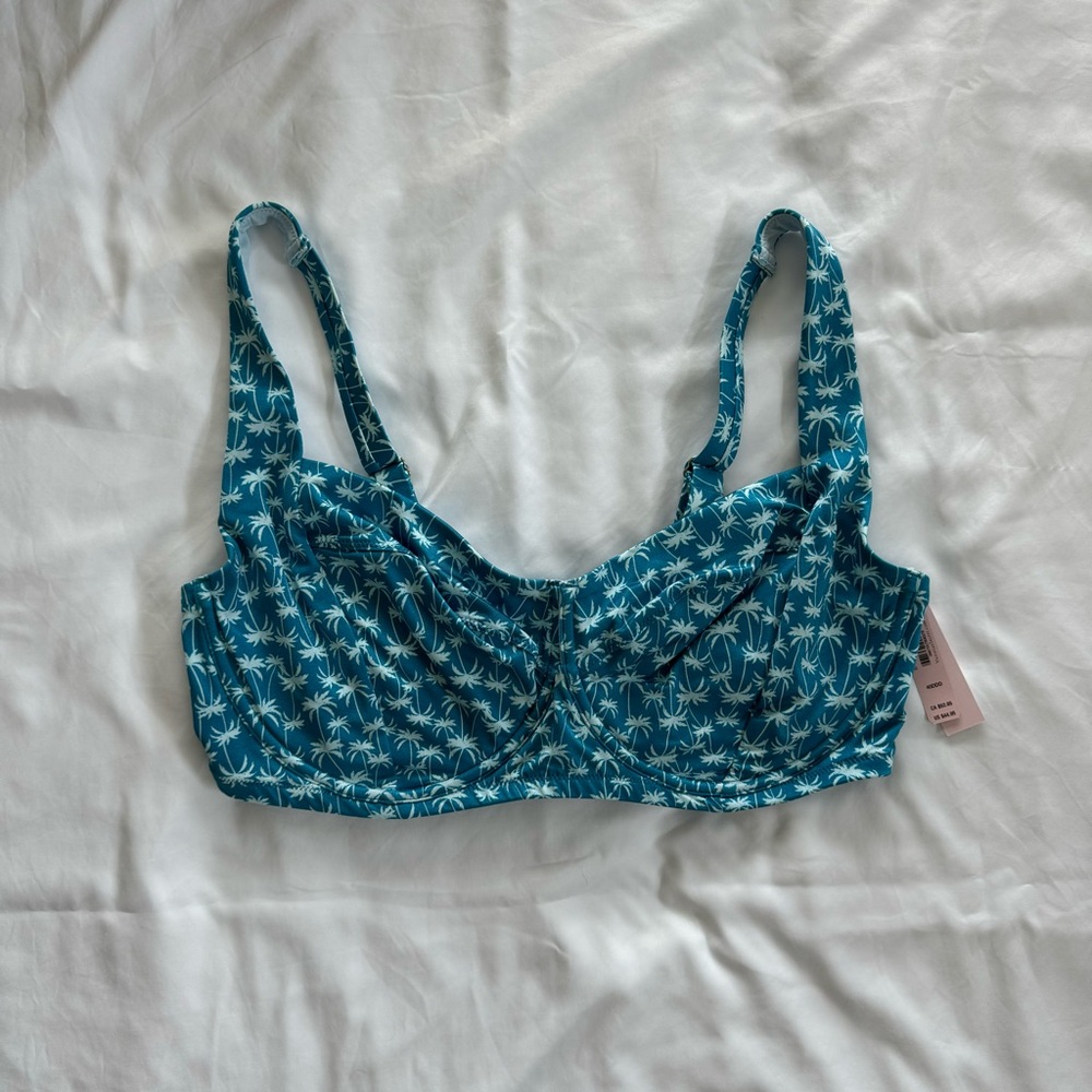 Victoria's Secret Blue Palm Underwire Bikini Top